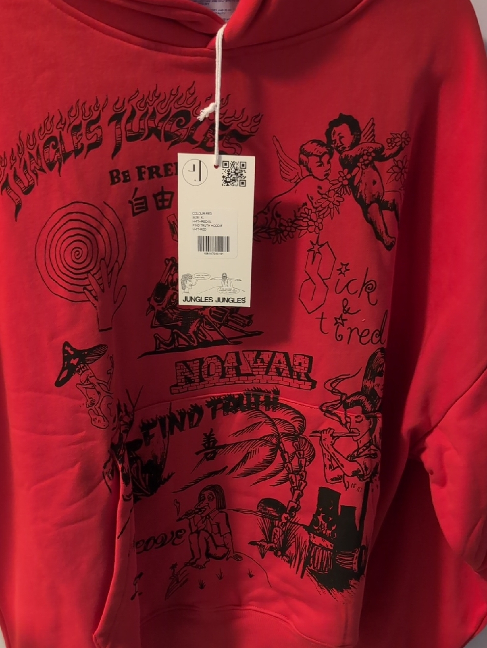 Red Graphic Hoodie Sweater - Men